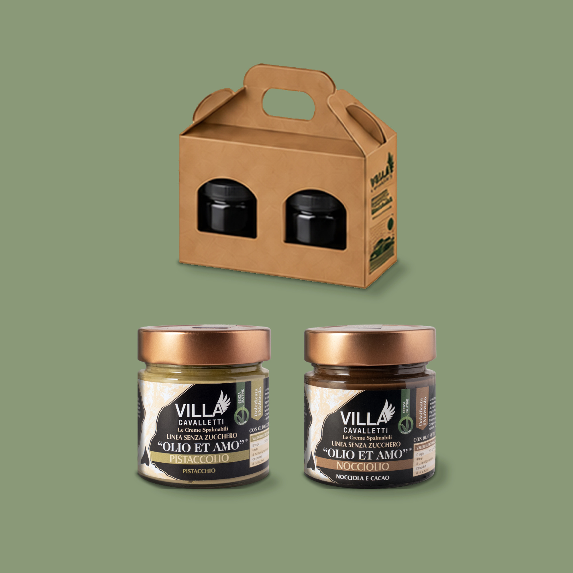 DUE CREME SPALMABILI Pistaccolio + Nocciolio